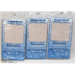 LOT OF THREE MAGNETIZED SHOWER LINERS