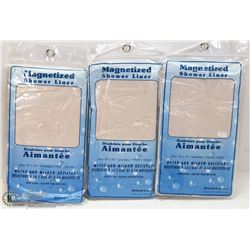 LOT OF THREE MAGNETIZED SHOWER LINERS