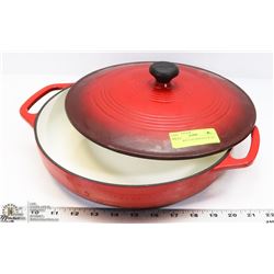 LODGE RED CAST IRON PAN W/LID -