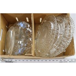 10) 9 SERVING PLATTERS INCL DEPRESSION GLASS