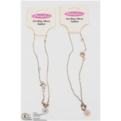 PAIR OF STERLING SILVER ANKLETS