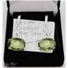 Image 1 : #8-GREEN AMETHYST & CZ  GEMSTONE EARRINGS