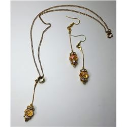 13 - DROP EARRINGS & PENDANT SET