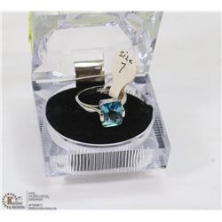 NEW CUBIC BLUE STONE RING SIZE 7
