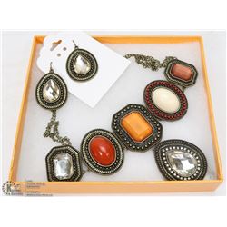 MULTI-COLOR NECKLACE AND EARRING SET