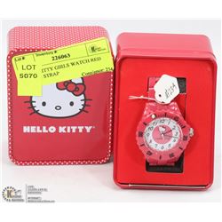 HELLO KITTY GIRLS WATCH RED PLASTIC STRAP