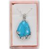 Image 1 : TURQUOISE TEAR DROP SHAPED SEMI PRECIOUS PENDANT