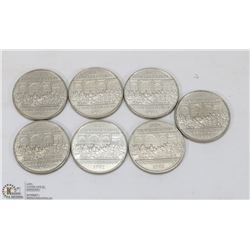 LOT OF 7 1982 CANADIAN COMMEMORATIVE $1 COINS