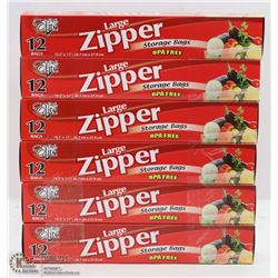 6 BOXES OF ZIPPER STORAGE BAGS (10.5" X 11")