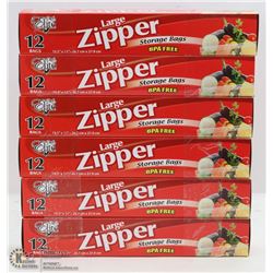 6 BOXES OF ZIPPER STORAGE BAGS (10.5" X 11")