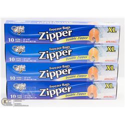 5 BOXES OF ZIPPER FREEZER BAGS 13" X 15"