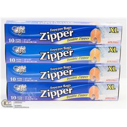 5 BOXES OF ZIPPER FREEZER BAGS 13" X 15"