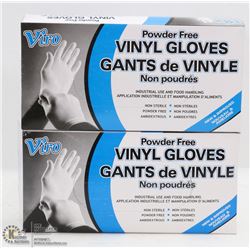 2 BOXES OF POWDER FREE VINYL GLOVES SIZE LARGE