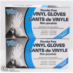 2 BOXES OF POWDER FREE VINYL GLOVES SIZE LARGE