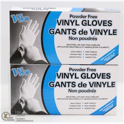 2 BOXES OF POWDER FREE VINYL GLOVES SIZE LARGE