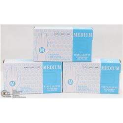 LOT OF 3 BOXES OF VINYL GLOVES