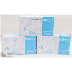 LOT OF 3 BOXES OF VINYL GLOVES