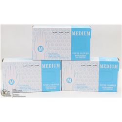 LOT OF 3 BOXES OF VINYL GLOVES
