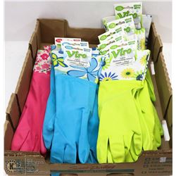 FLAT OF LATEX DISHWASHING GLOVES