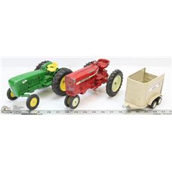 FLAT OF TOY DIE CAST TRACTORS.