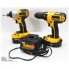 Image 1 : DEWALT 18 VOLT DRILL AND IMPACTOR C/W 2 BATTERIES