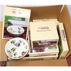 NEW 12PC ONEIDA STRAWBERRY PLAID SERVING DISHES