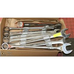 LOT OF LARGE WRENCHES & SLEDGE HAMMERS