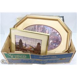 LARGE BOX OF VARIOUS PICTURES AND PAINTINGS