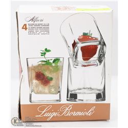 FOUR 12OZ BLOWN CRYSTAL WHISKEY GLASSES MADE IN