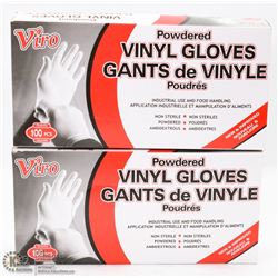 TWO BOXES OF VINYUL GLOVES SIZE LARGE