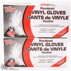TWO BOXES OF VINYUL GLOVES SIZE LARGE
