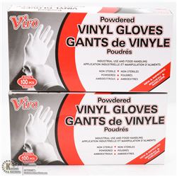 TWO BOXES OF VINYL GLOVES SIZE LARGE