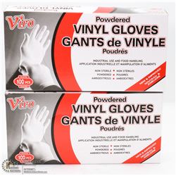TWO BOXES OF VINYL GLOVES SIZE LARGE