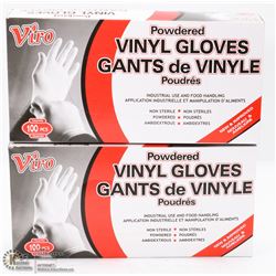 TWO BOXES OF VINYL GLOVES SIZE LARGE
