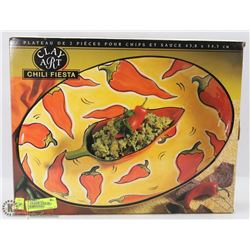 CHILI FIESTA CLAY ART 2 PIECE TRAY SET