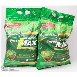 LOT OF 2- 5.7KG SCOTTS TURF BUILDER GREEN MAX.