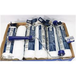 6 NEW 9.5" PAINT ROLLERS WITH A 9.5" PAINT ROLLER