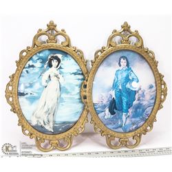 2 VINTAGE PICTURES BLUE BOY  MADE IN ITALY