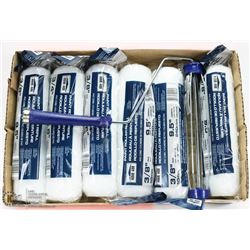 6 NEW 9.5" PAINT ROLLERS WITH A 9.5" PAINT ROLLER