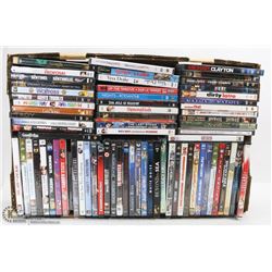 FLAT OF DVDS - APPROX 70 MOVIES.