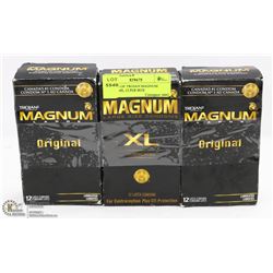 3 BOXES OF TROJAN MAGNUM CONDOMS, 12 PER BOX