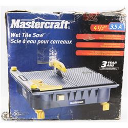 NEW IN BOX MASTERCRAFT WET TILE SAW 4.5" 3.5 AMPS.