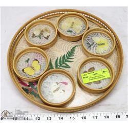 BAMBOO STYLE BUTTERFLY THEMED SERVING TRAY WITH