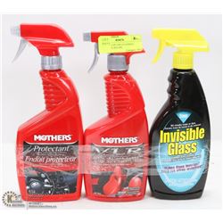 3 BOTTLES OF CAR CLEANING PRODUCTS, INCLUDES: