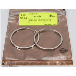 LARGE STERLING SILVER HOOP EARRINGS