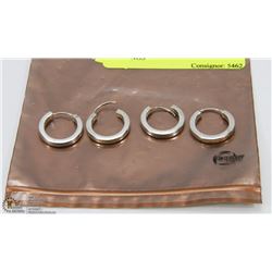 2 PAIRS OF  STERLING SILVER HOOP EARRINGS