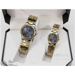 HIS AND HERS MATCHING GENEVA WATCHES