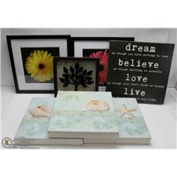 FLAT OF 7 INSPIRATIONAL & FLOWER WALL HANGINGS
