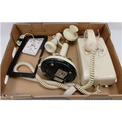2 TELEPHONES WITH WALL BRACKET.