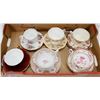 Image 1 : FLAT OF ANTIQUE AND VINTAGE TEA CUPS